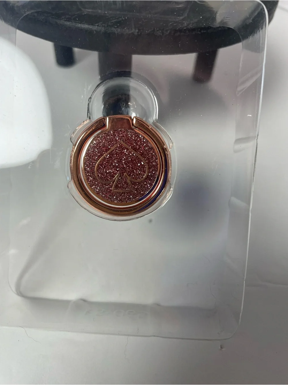 kate spade Rose Gold Glitter Phone Ring Stand